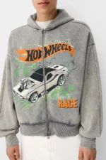 هودی زیپ دار برشکا اورجینال Bershka x HOT WHEELS