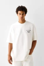 تی شرت نخی پسرانه برشکا اورجینال Bershka t-shirt