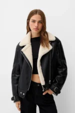 کت زنانه با خز مصنوعی برشکا اورجینال Bershka jacket