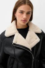 کت زنانه با خز مصنوعی برشکا اورجینال Bershka jacket