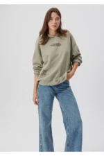 هودی سبز زنانه ماوی اورجینالmavi Hooded Green Sweatshirt