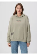 هودی سبز زنانه ماوی اورجینالmavi Hooded Green Sweatshirt