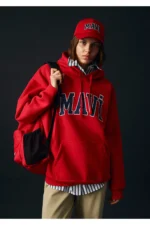 سویشرت کلاهدار Printed Hooded Sweatshirt mavi