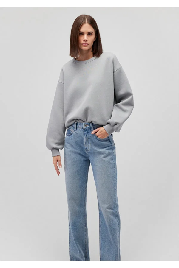 سویشرت زنانه ماوی Blue Crew Neck Gray Basic Sweatshirt MAVI