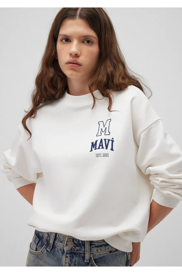 سویشرت زنانه ماوی Navy Blue Sweatshirt 1s with Blue Logo Printed mavi