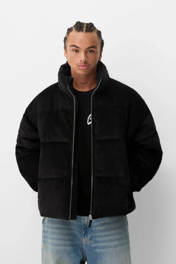 کاپشن مردانه برشکا اورجینال Bershka Corduroy puffer jacket