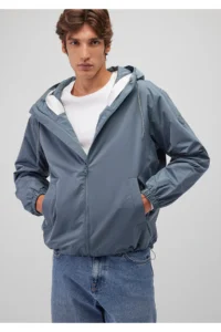 کاپشن نازک کلاهدار ماوی اورجینال Hooded Jacket mavi