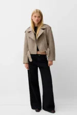 ترنچ کت زنانه برشکا اورجینالBershka Soft biker jacket