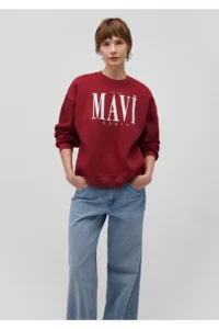 سویشرت قرمز زنانه ماوی اورجینالmavi Red Sweatshirt