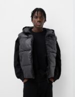 پافر بدون آستین مردانه برشکا BERSHKA Hooded puffer vest