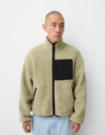 کاپشن مردانه برشکا BERSHKA Faux shearling jacket