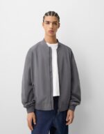 کاپشن مردانه برشکا BERSHKA fabric bomber jacket