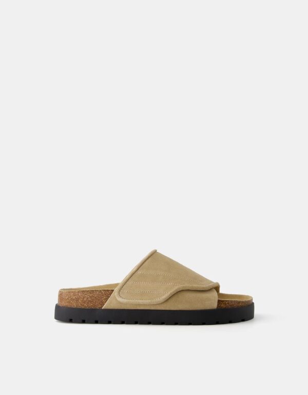 صندل مردانه برشکا BERSHKA Thick-soled suede sandals