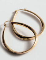 گوشواره بادامی منگو MANGO Oval hoop earrings