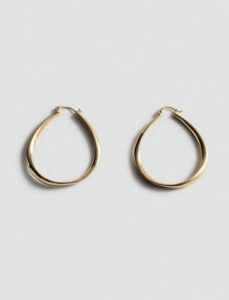 گوشواره بادامی منگو MANGO Oval hoop earrings