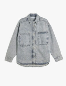 شکت جین زنانه کوتون KOTON Oversize Washed Denim Shacket