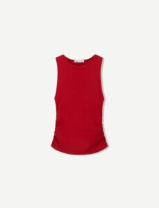 تاپ زنانه برشکا BERSHKA Pleated and strappy t-shirt